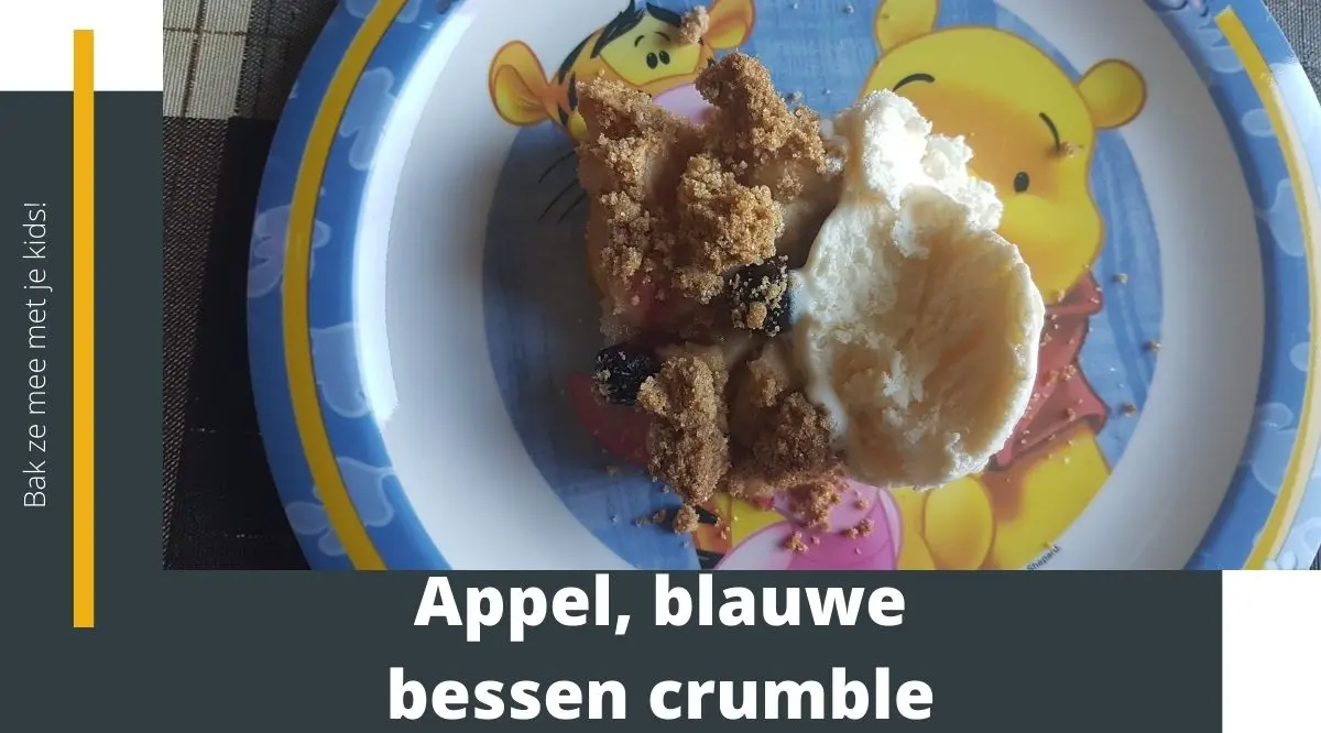 appel blauwe bessen crumble