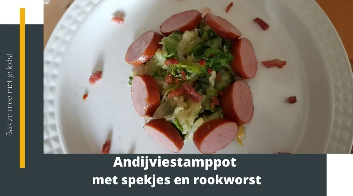 andijviestamppot met spekjes en rookworst