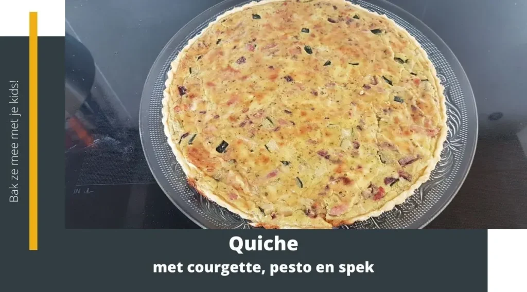 Quiche met courgette pesto en spek