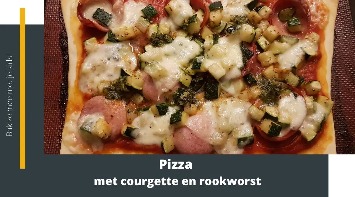Pizza met courgette en rookworst