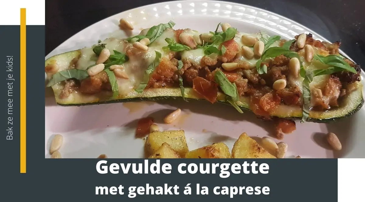 Gevulde courgette met gehakt á la caprese
