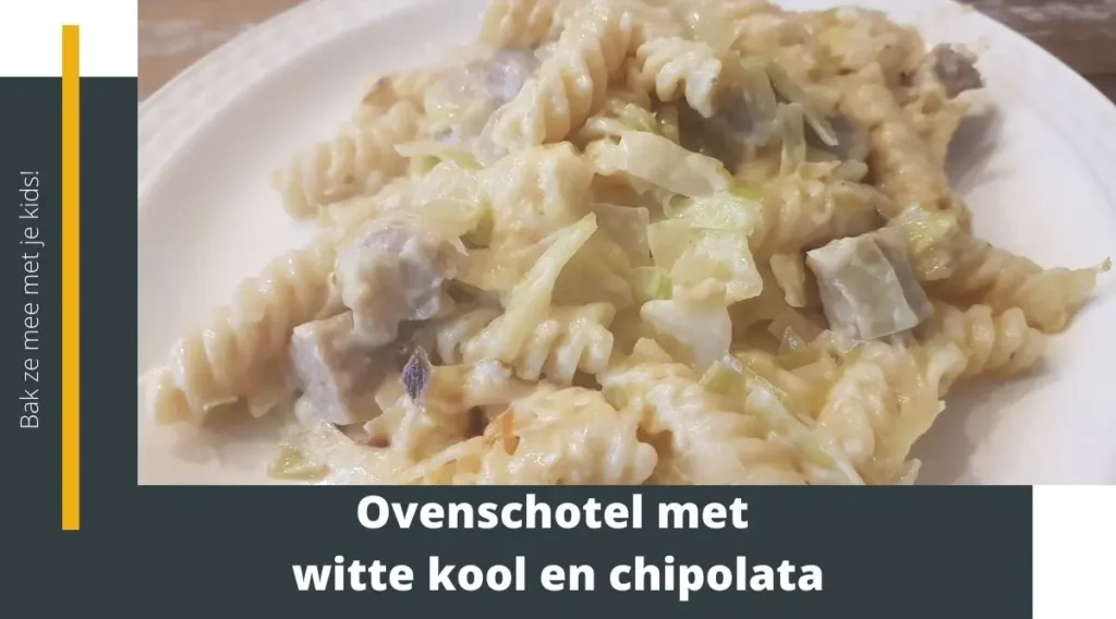 Ovenschotel met witte kool en chipolata
