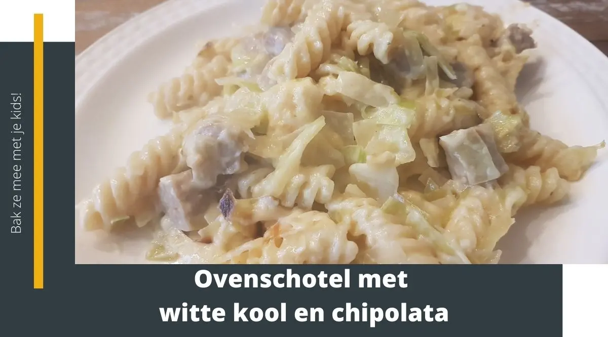 Ovenschotel met witte kool en chipolata