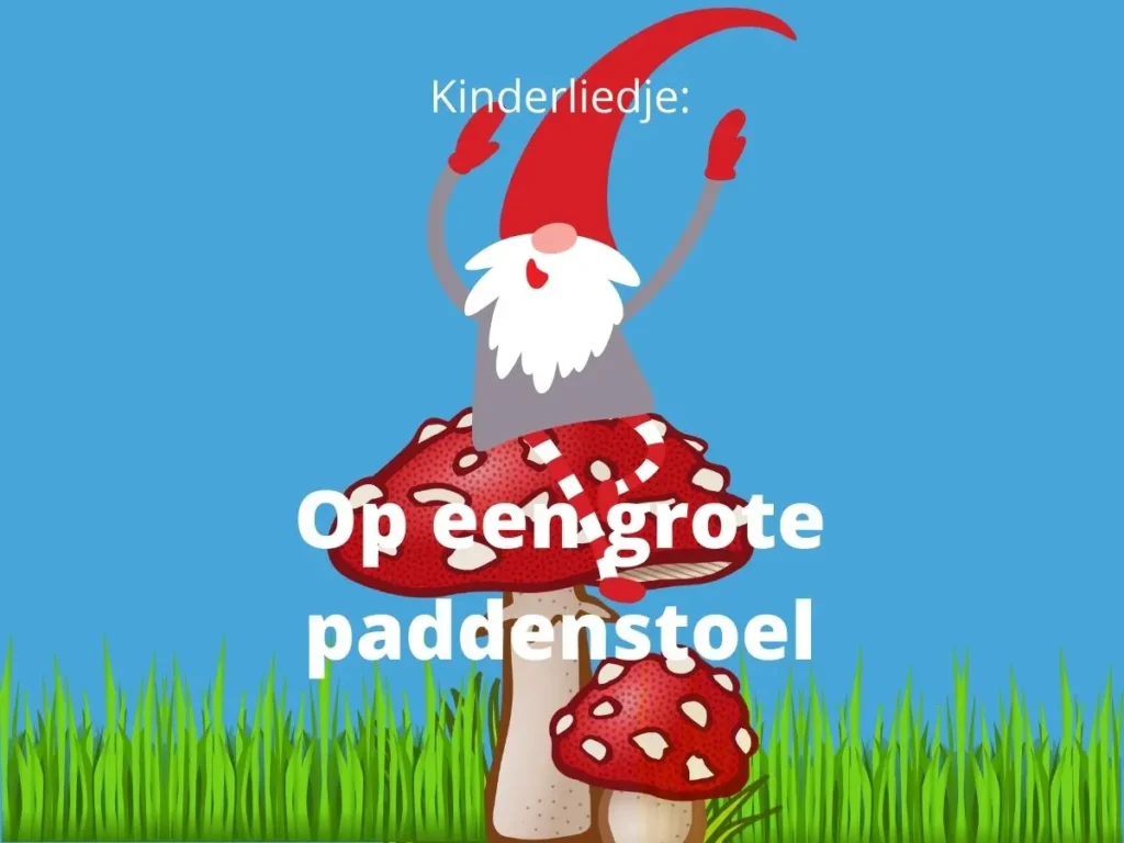 Op een grote paddenstoel
